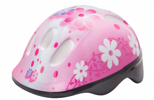 Шлем защитный MV-6-2 (out-mold) бело-розовый с цветами S