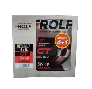 Моторное масло Rolf GT SAE 5w40 API SN/CF синт., 4л Акция 4+1