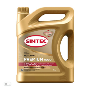 Моторное масло Sintec Premium 9000 SAE 0W40 ACEA А3/В4 SP/CF 4 л Акция 4+1