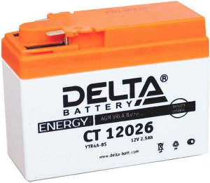 Аккумулятор DELTA MOTO 12V2,5 12026 (YTX4A-BS) 114*49*86 45A