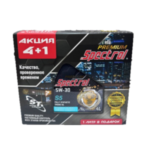 Моторное масло Spectrol Premium S5 5W30 API SN/CF, ACEA A1/B1, A5/B5 АКЦИЯ 4+1 
