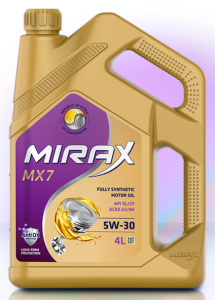 Моторное масло Mirax MX7 синт., SAE 5W30 A3/B4 4 л