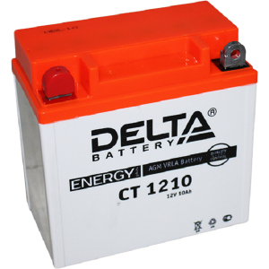 Аккумулятор DELTA MOTO 12V10 1210 (YB9A-A, YB9-B, 12N9-4B-1) 137*77*138 100A