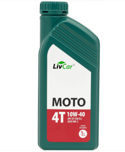 Масло для четырехтактных двигателей мотоциклов и скутеров Livcar MOTO 4T 10W40 API SP JASO MA-2 1 л