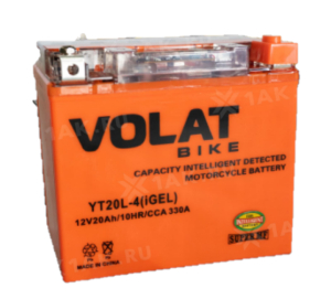 Аккумулятор VOLAT МОТО 20 Ah YT20L-4(iGEL) R+ Китай