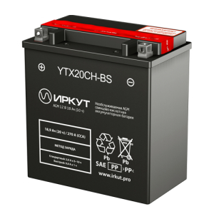 Аккумулятор ИРКУТ МОТО 18Ah YTX20CH-BS