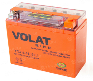 Аккумулятор VOLAT МОТО 21 Ah YTX21L-BS(iGEL) R+ Китай