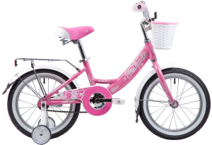 Велосипед Novatrack 16" Girlish Line ал. рама, нож. тормоз, крылья, багажник, розовый