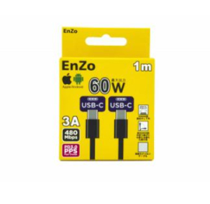 Кабель EnZo USB Type-C USB Type-C плетеный черный 1м CC60W-BB1