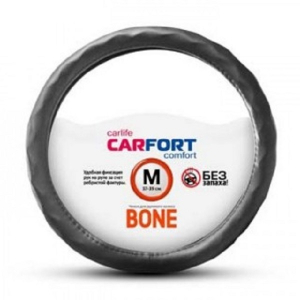 Оплетка CARFORT BONE, рельефные ребра, черная, М