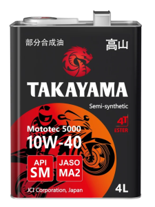 Моторное масло TAKAYAMA Mototec 5000 4T 10w40 SM MA-2 металл 4 л 