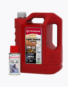 Моторное масло TOTACHI NIRO LV Synthetic SAE API SP, ILSAC GF-6 0W-20 4л + TOTACHI TG-40 140 мл