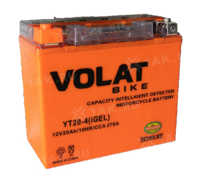 Аккумулятор VOLAT МОТО 20 Ah YT20-4(iGEL) L+ Китай