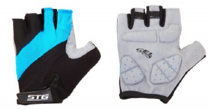 Перчатки STG летние быстросъемные, р-р XL, черно-голубые, защит. гел. прокладкой, застеж. на липучке