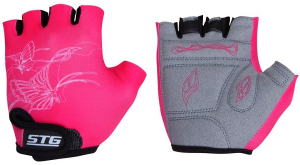 Перчатки STG детск.летние быстросъемные размер XS, розовыес защитной прокладкой, застежка на липучке