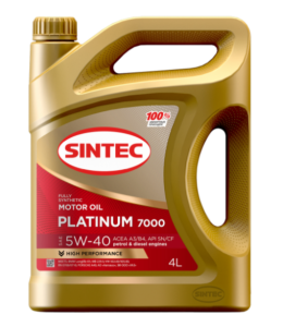 Моторное масло Sintec Platinum 7000 SAE 5W40 ACEA А3/В4 SN/CF 5 л