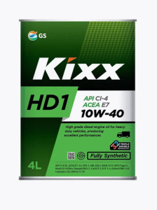 Моторное масло Kixx D-1 (HD1) API CI-4/SL, ACEA E7-08/B4/A3-07 10w-40 4л 