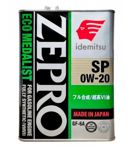 Моторное масло ZEPRO GASOLINE F-S SN для бензин. и гибрид. двигателей 0W20 1 л