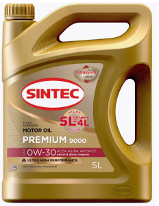 Моторное масло Sintec Premium 9000 ACEA 0W30 А3/В4 SP/CF 5 л Акция