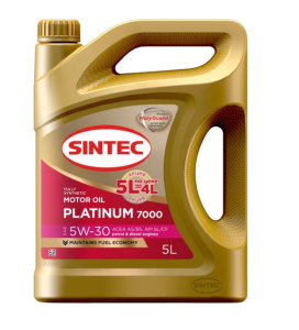 Моторное масло Sintec Platinum 7000 SAE 5W30 ACEA А5/В5 SL/CF 5 л Акция по цене 4 л