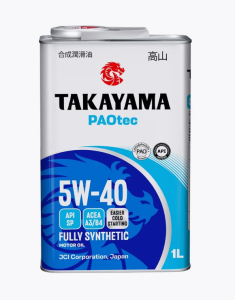 Моторное масло TAKAYAMA PAOtec SAE 5w40 Acea A3/B4 API SP 1 л металл