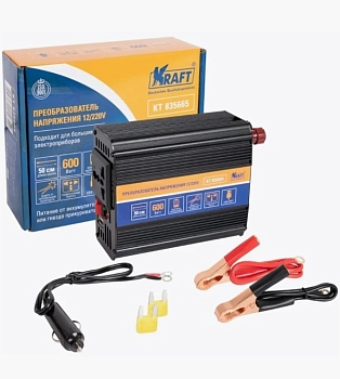 Инвертор автомобильный Kraft 12/220V 600W