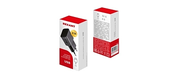 Зарядное устройство сетевое USB, 5V, 2.1 A, Rexant черное