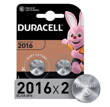 Батарейка Duracell CR2016 BL2 Lithium комлект 2 шт.