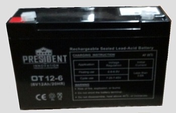 Аккумулятор для ИБП PRESIDENT Innovation 6V12, 12Ah