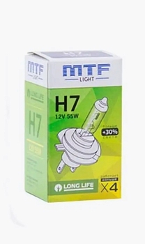 Лампа MTF Light 12-55 Вт. H7 Standard +30%, галогеновая (PX26d)