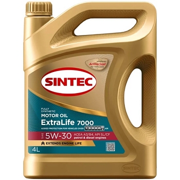 Моторное масло Sintec ExtraLife 7000 5W-30 A3/B4 4л